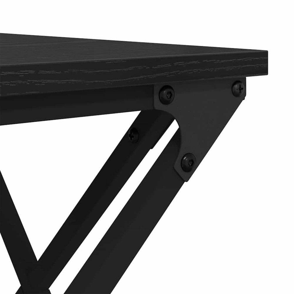 Produktbild för Kaffeebord Svart Ek 100 x 49 x 40 cm Konstruerat trä