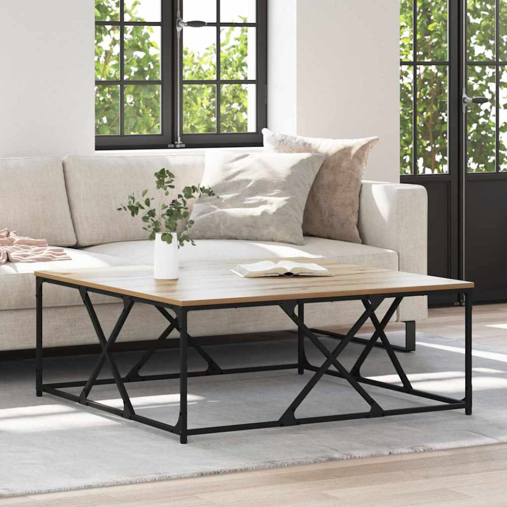 Produktbild för Kaffeebord Artisan Ek 100 x 100 x 40 cm Konstruerat trä