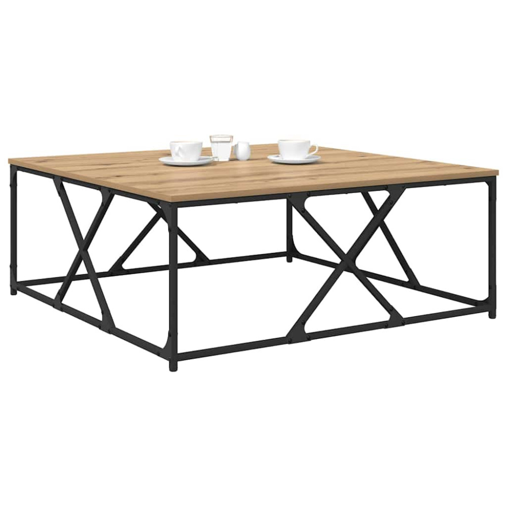 Produktbild för Kaffeebord Artisan Ek 100 x 100 x 40 cm Konstruerat trä