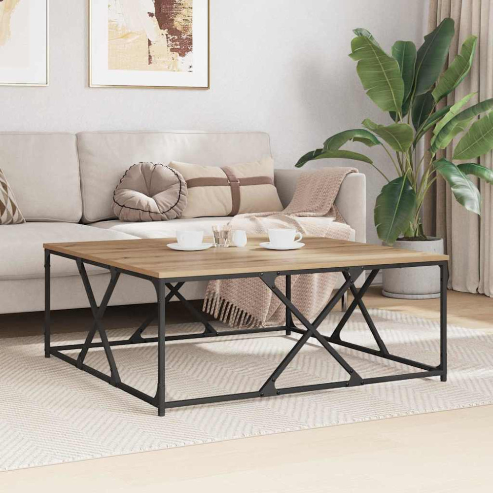 Produktbild för Kaffeebord Artisan Ek 100 x 100 x 40 cm Konstruerat trä