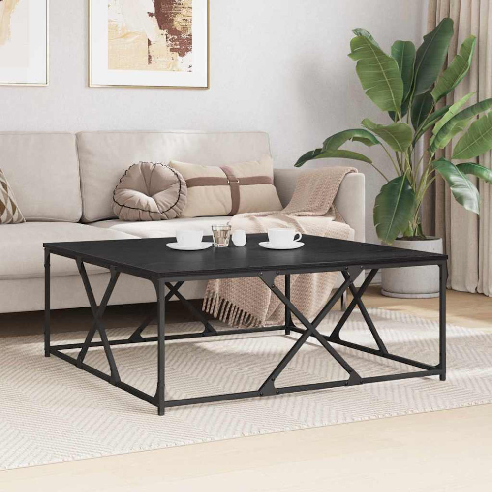 Produktbild för Kaffeebord Svart Ek 100 x 100 x 40 cm Konstruerat trä
