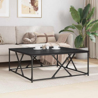 Produktbild för Kaffeebord Svart Ek 100 x 100 x 40 cm Konstruerat trä
