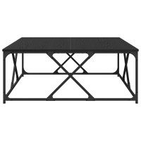 Produktbild för Kaffeebord Svart Ek 100 x 100 x 40 cm Konstruerat trä