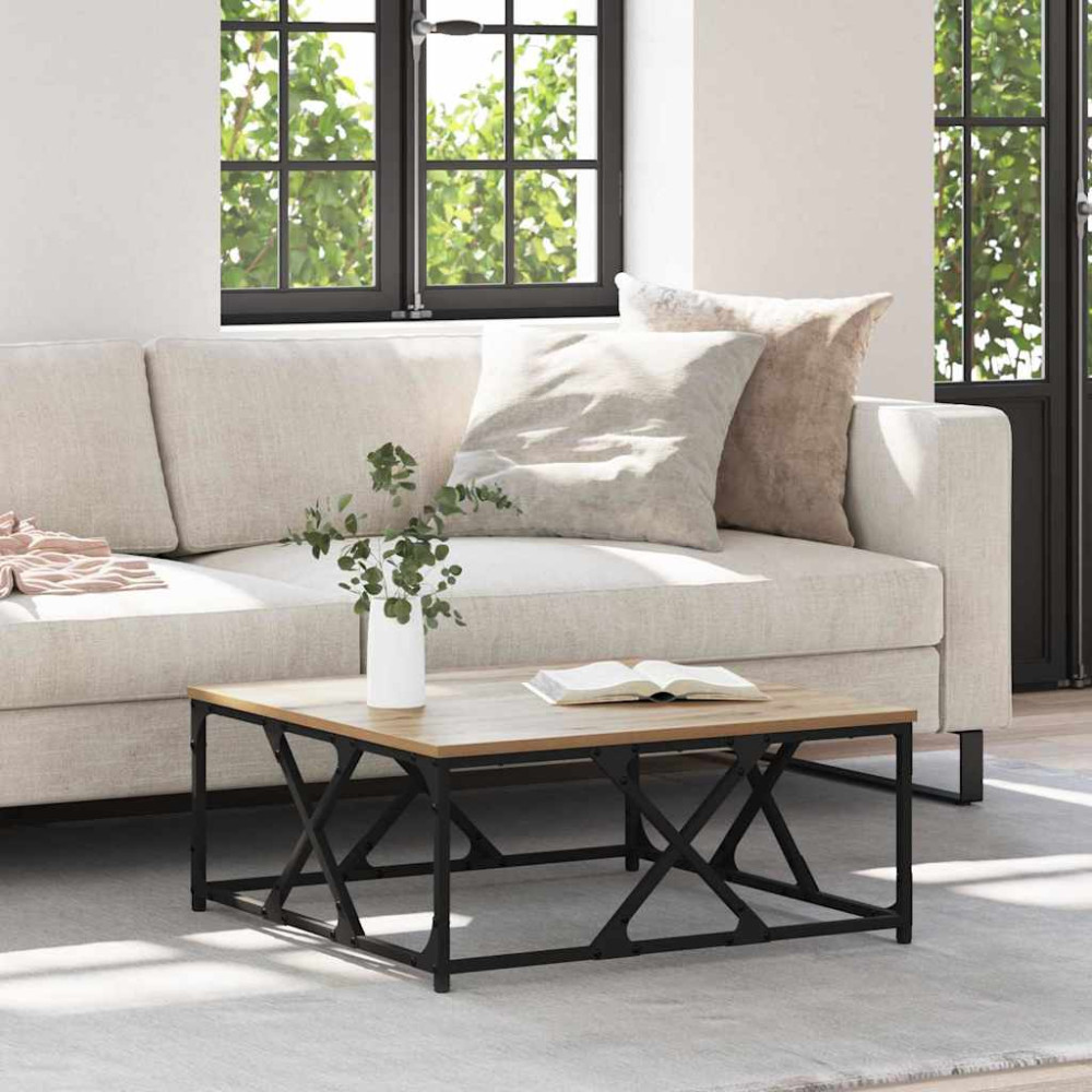 Produktbild för Kaffeebord Artisan Ek 70 x 70 x 30 cm Konstruerat trä