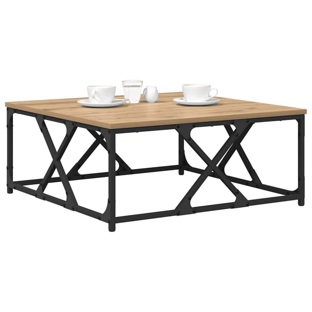 Produktbild för Kaffeebord Artisan Ek 70 x 70 x 30 cm Konstruerat trä