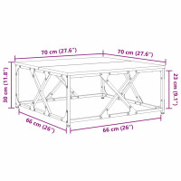 Produktbild för Kaffeebord Svart Ek 70 x 70 x 30 cm Konstruerat trä