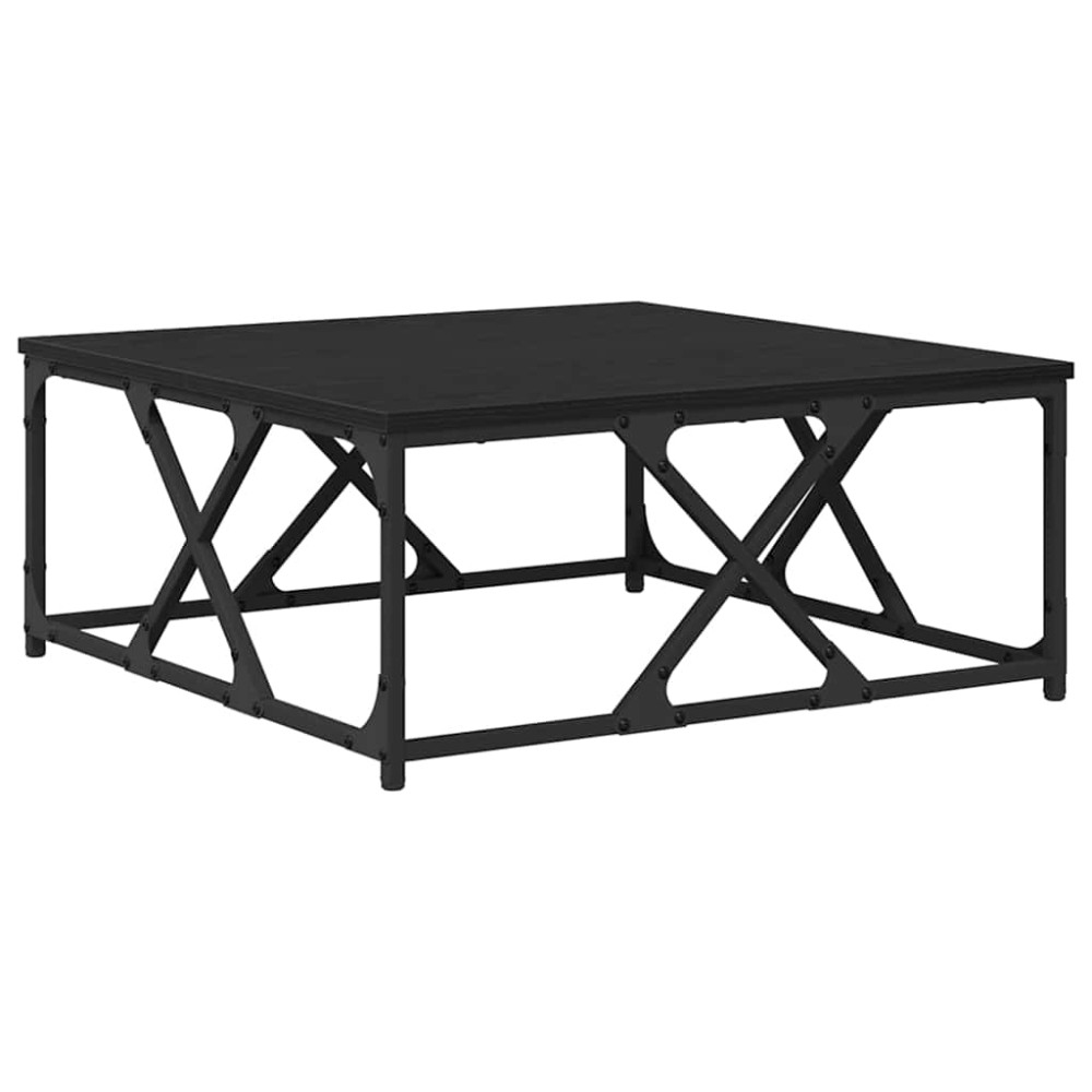 Produktbild för Kaffeebord Svart Ek 70 x 70 x 30 cm Konstruerat trä