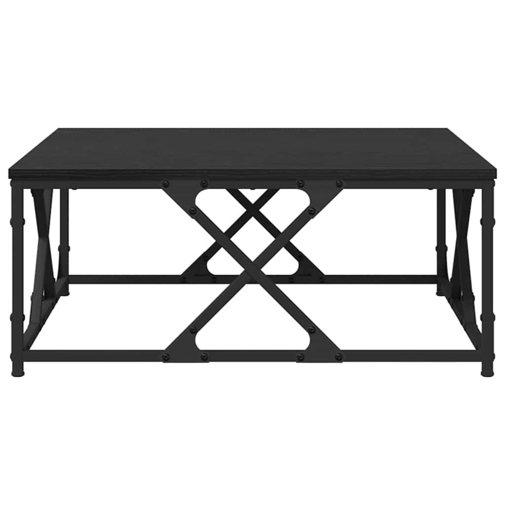 Produktbild för Kaffeebord Svart Ek 70 x 70 x 30 cm Konstruerat trä