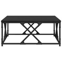 Produktbild för Kaffeebord Svart Ek 70 x 70 x 30 cm Konstruerat trä