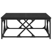 Produktbild för Kaffeebord Svart Ek 70 x 70 x 30 cm Konstruerat trä