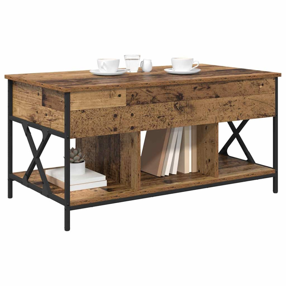 Produktbild för Kaffeebord Gammalt trä 100 x 55 x 48.5 cm Konstruerat trä