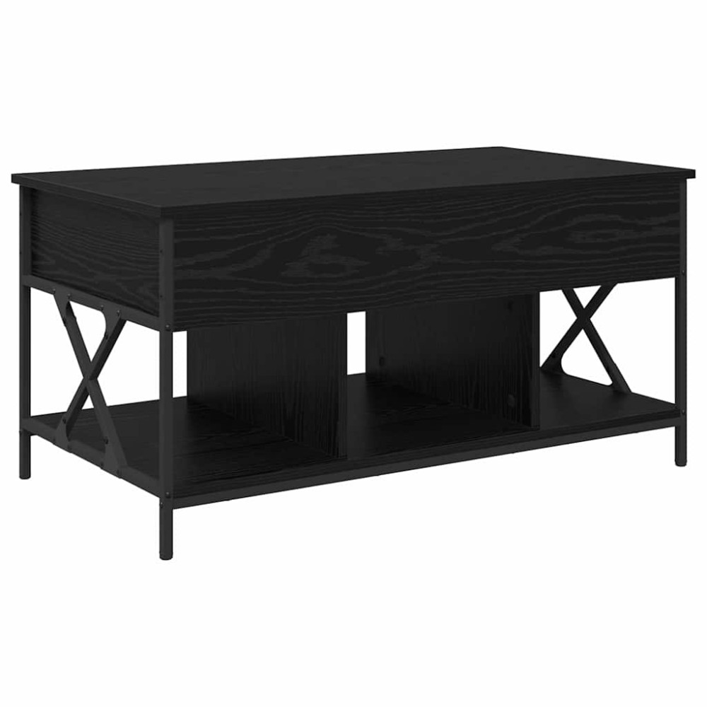 Produktbild för Kaffeebord Svart Ek 100 x 55 x 48.5 cm Konstruerat trä
