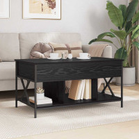 Produktbild för Kaffeebord Svart Ek 100 x 55 x 48.5 cm Konstruerat trä