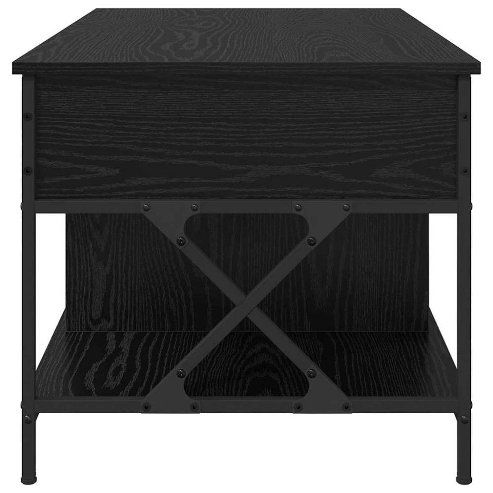 Produktbild för Kaffeebord Svart Ek 100 x 55 x 48.5 cm Konstruerat trä