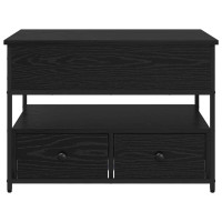 Produktbild för Kaffeebord med låda Svart Ek 70 x 50 x 54.5 cm Konstruerat trä