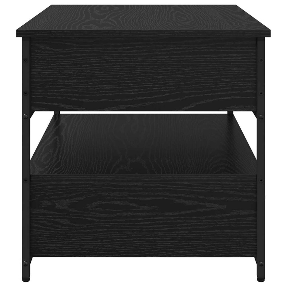 Produktbild för Kaffeebord med låda Svart Ek 70 x 50 x 54.5 cm Konstruerat trä