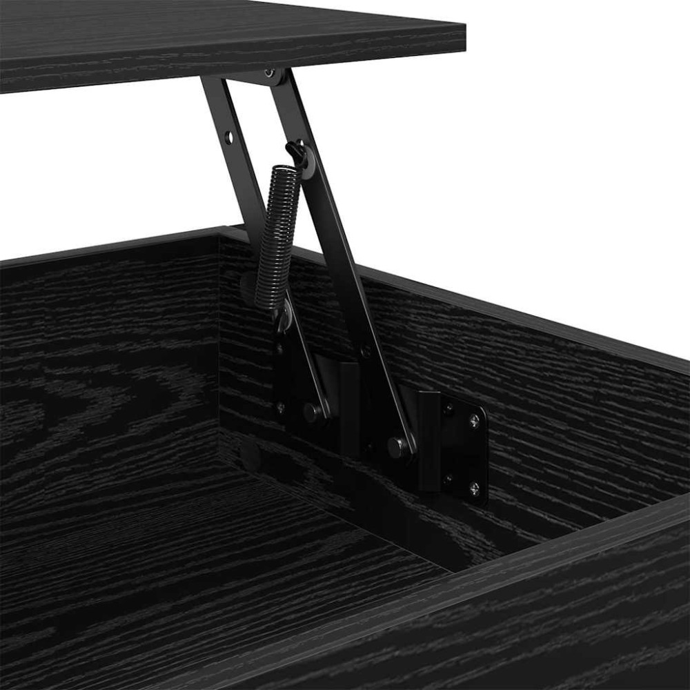 Produktbild för Kaffeebord med låda Svart Ek 70 x 50 x 54.5 cm Konstruerat trä
