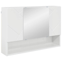 Produktbild för Spegelskåp Högblanka vita 80 x 17 x 55 cm Konstruerat trä