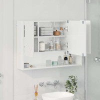 Produktbild för Spegelskåp Högblanka vita 80 x 17 x 55 cm Konstruerat trä
