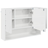 Produktbild för Spegelskåp Högblanka vita 80 x 17 x 55 cm Konstruerat trä