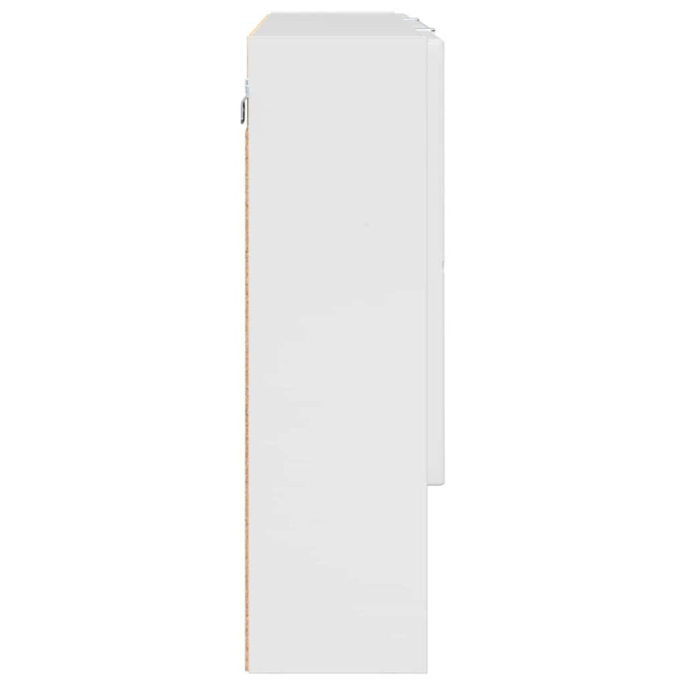 Produktbild för Spegelskåp Högblanka vita 80 x 17 x 55 cm Konstruerat trä