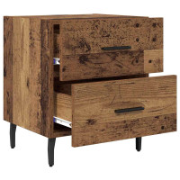 Produktbild för Nattduksbord med låda 2 pcs Gammalt trä 40 x 35 x 47,5 cm