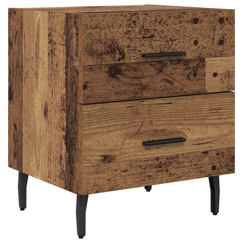 Produktbild för Nattduksbord med låda 2 pcs Gammalt trä 40 x 35 x 47,5 cm