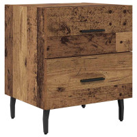 Produktbild för Nattduksbord med låda 2 pcs Gammalt trä 40 x 35 x 47,5 cm