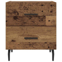 Produktbild för Nattduksbord med låda 2 pcs Gammalt trä 40 x 35 x 47,5 cm
