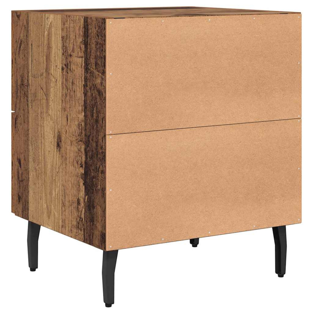 Produktbild för Nattduksbord med låda 2 pcs Gammalt trä 40 x 35 x 47,5 cm