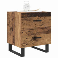 Produktbild för Nattduksbord 2 pcs Gammalt trä och svart 40 x 35 x 47,5 cm