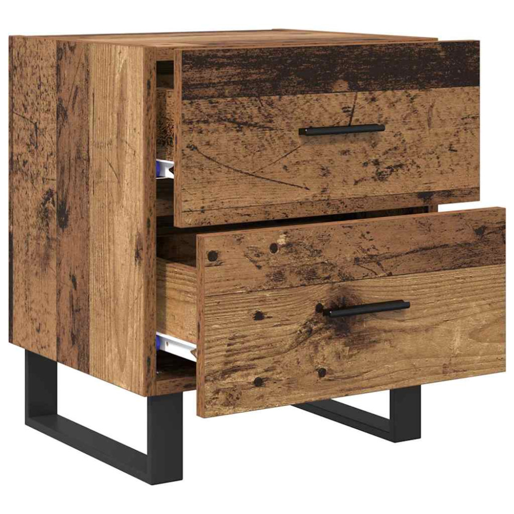 Produktbild för Nattduksbord 2 pcs Gammalt trä och svart 40 x 35 x 47,5 cm