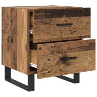 Produktbild för Nattduksbord 2 pcs Gammalt trä och svart 40 x 35 x 47,5 cm