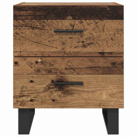 Produktbild för Nattduksbord 2 pcs Gammalt trä och svart 40 x 35 x 47,5 cm