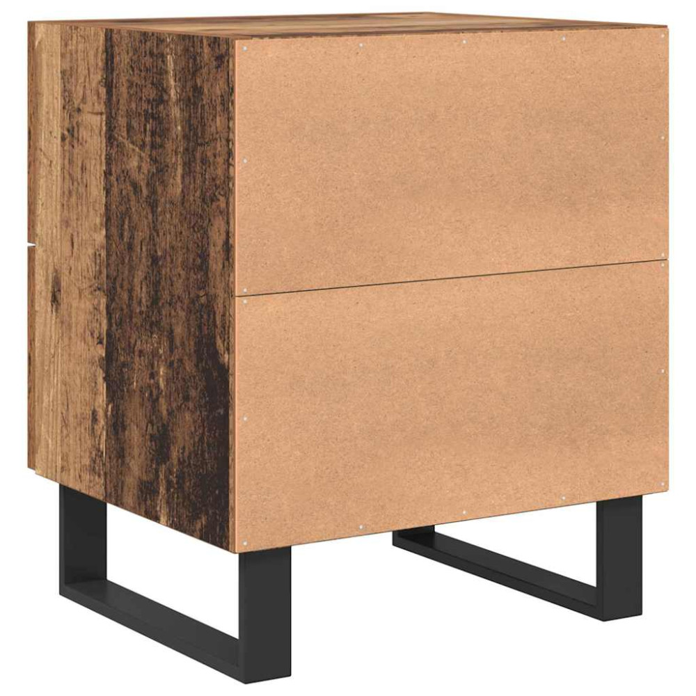 Produktbild för Nattduksbord 2 pcs Gammalt trä och svart 40 x 35 x 47,5 cm