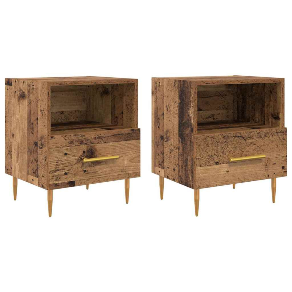 Produktbild för Sängbord 2 pcs Gammalt trä 40 x 35 x 47,5 cm Konstruerat trä