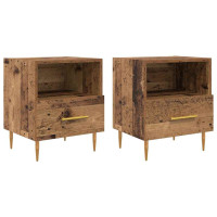 Produktbild för Sängbord 2 pcs Gammalt trä 40 x 35 x 47,5 cm Konstruerat trä