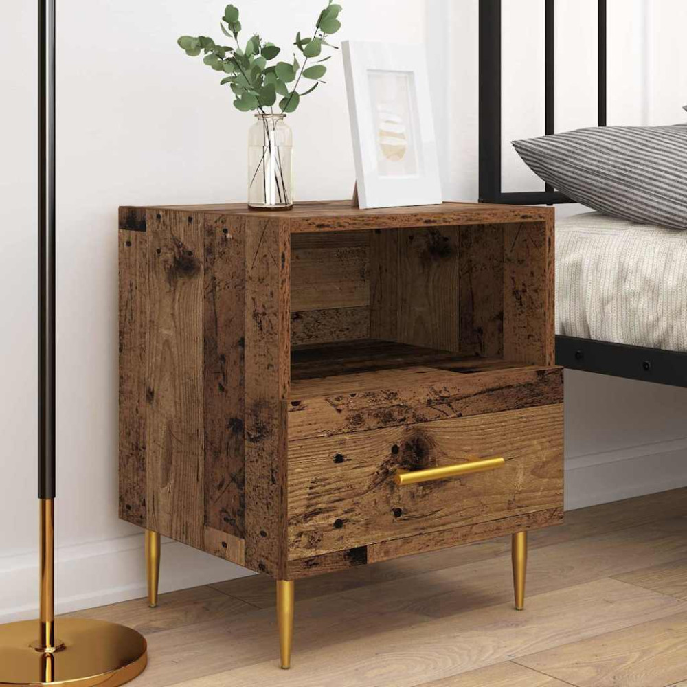 Produktbild för Sängbord 2 pcs Gammalt trä 40 x 35 x 47,5 cm Konstruerat trä
