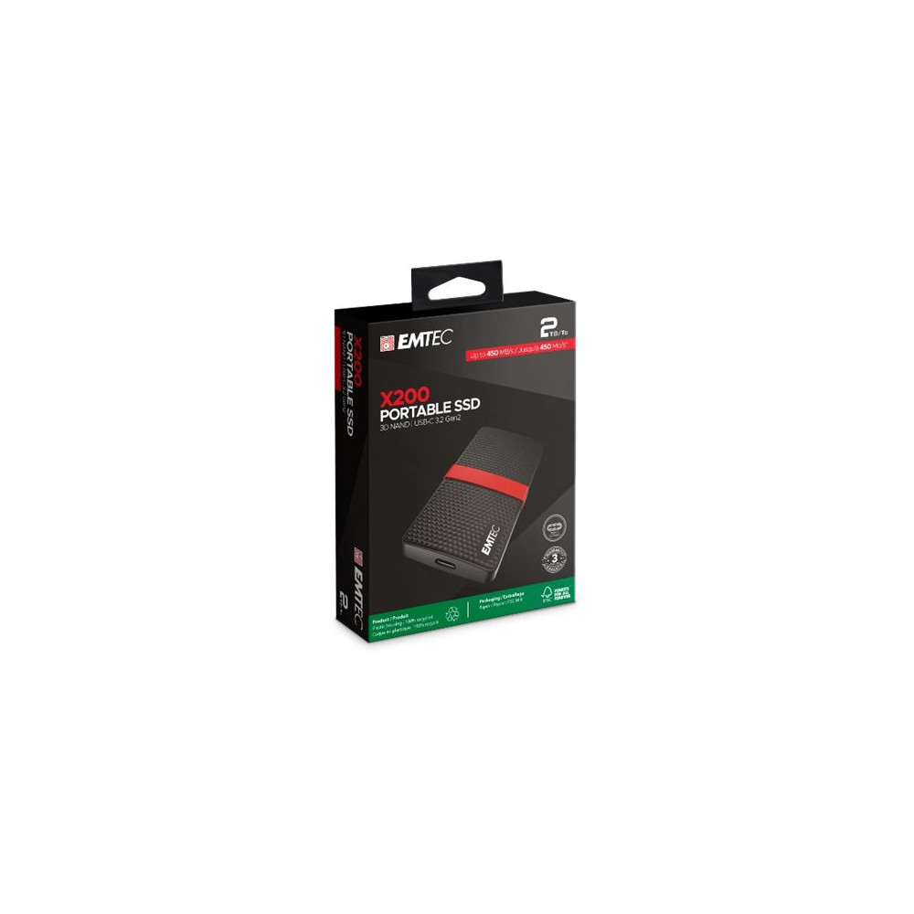 Produktbild för EMTEC X200 - SSD - 2 TB - USB 3.2 Gen 1