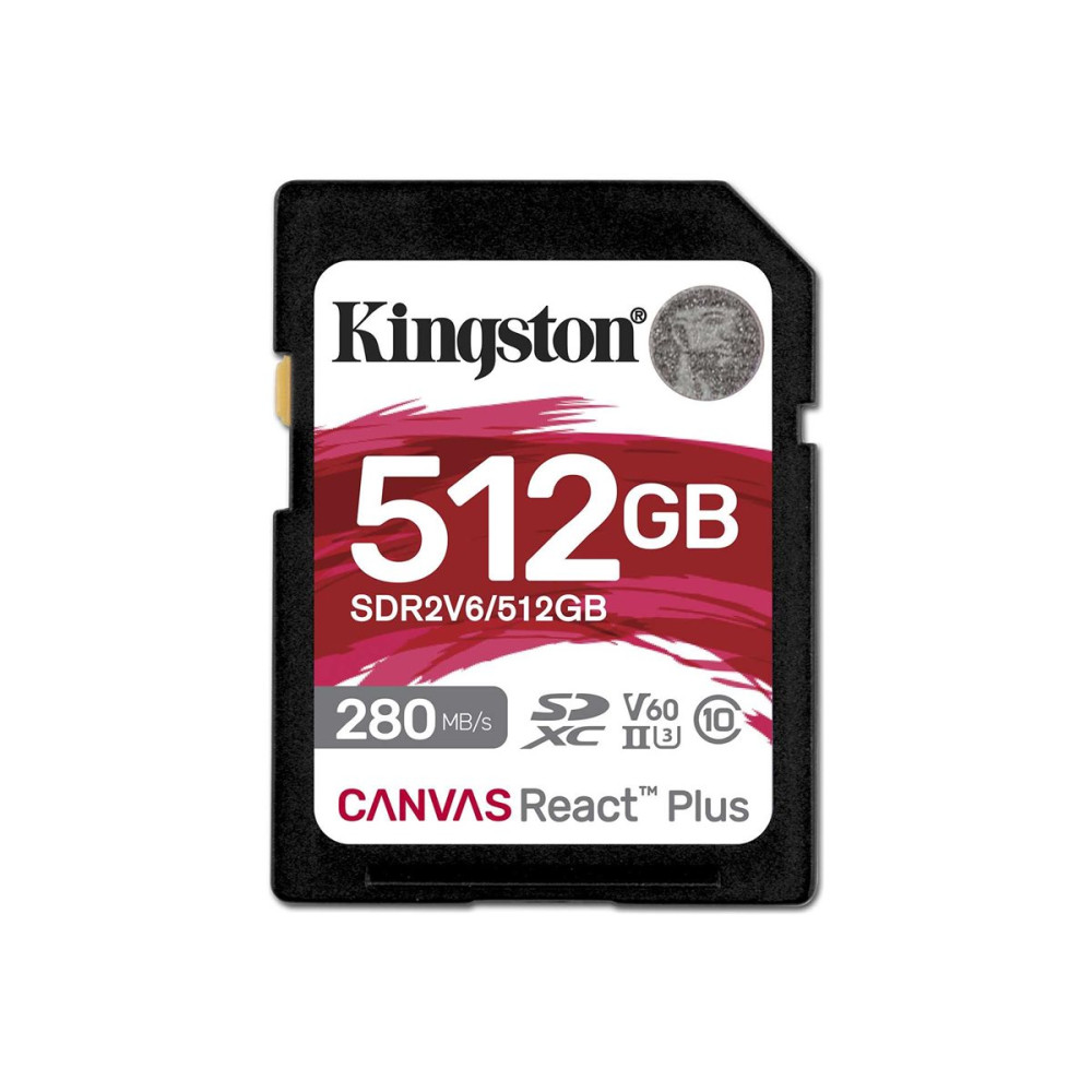Produktbild för Kingston Canvas React Plus - flash-minneskort - 512 GB - SDXC UHS-II