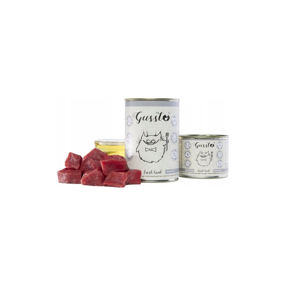 Produktbild för GUSSTO portionsburk 400 g FRESH LAMB /6 katmat med JAGNIECIN...