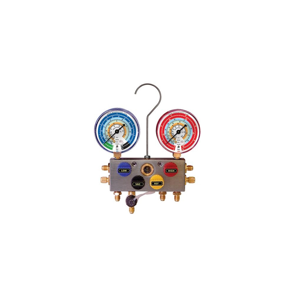 Produktbild för Mastercool Analog 4-vejs manifold Ø80 for R32, R410a, R407C,...