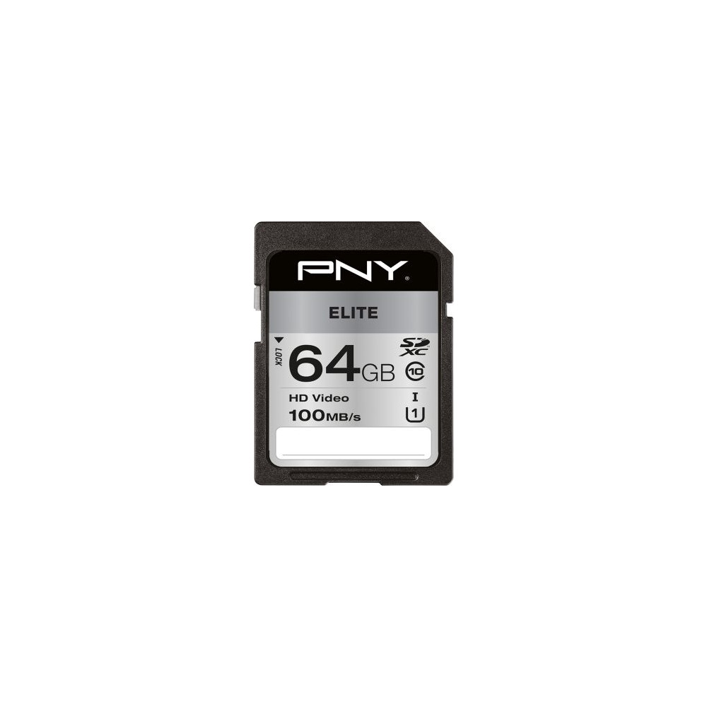 Produktbild för PNY Elite - flash-minneskort - 64 GB - SDXC UHS-I