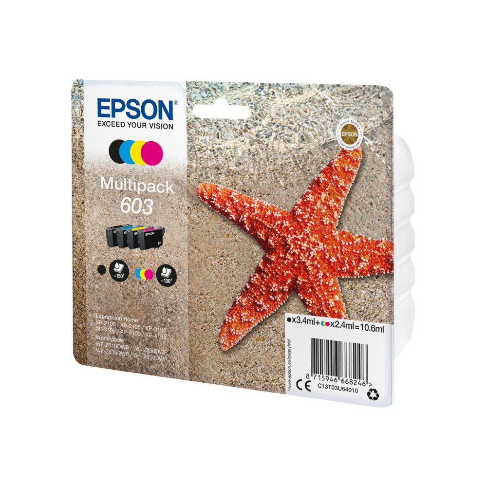 Produktbild för Epson 603 Multipack - 4-pack - svart, gul, cyan, magenta - original - bläckpatron