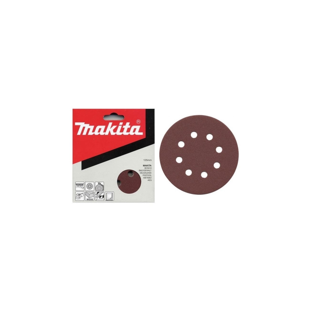 Produktbild för Makita sandpapper - för trä, metall - 10 delar