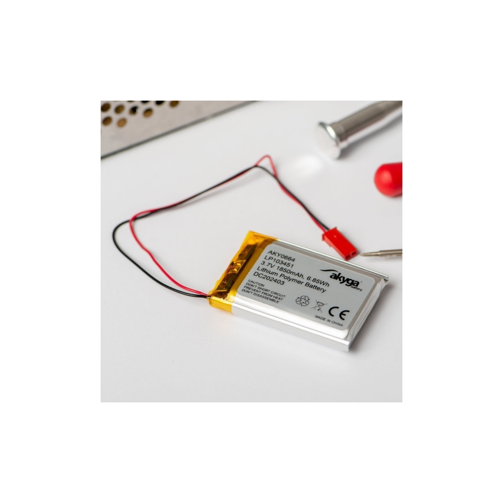 Produktbild för Akyga batteri - 3,7V - Li-pol - JST