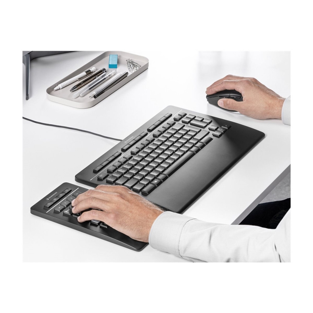 Produktbild för 3Dconnexion Keyboard Pro with Numpad - tangentbord och numerisk knappsats - QWERTY - Nordisk Inmatningsenhet
