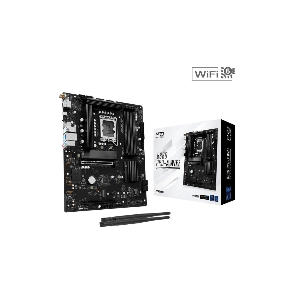 Produktbild för ASRock B860 Pro-A WiFi - moderkort - ATX - LGA1851-uttag - B860