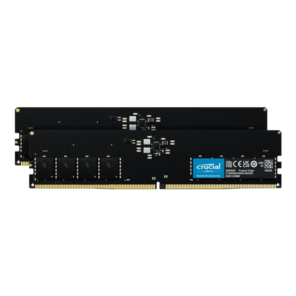 Produktbild för Crucial - DDR5 - sats - 32 GB: 2 x 16 GB - DIMM 288-pin / PC5-38400 - ej buffrad