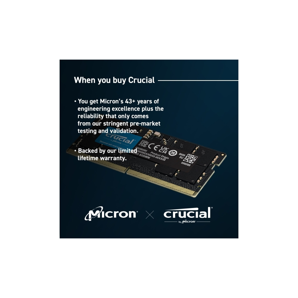 Produktbild för Crucial - DDR5 - sats - 64 GB: 2 x 32 GB - SO DIMM 262-pin / PC5-44800